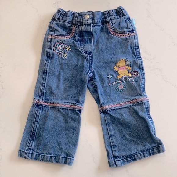 Jeans with Winnie The Pooh embroidery size 12 months - Picture 1 of 6